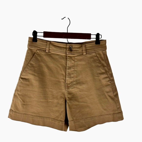Everlane The Way-High Canvas Twill Short Women's 6 Tan Stretch - Picture 1 of 7